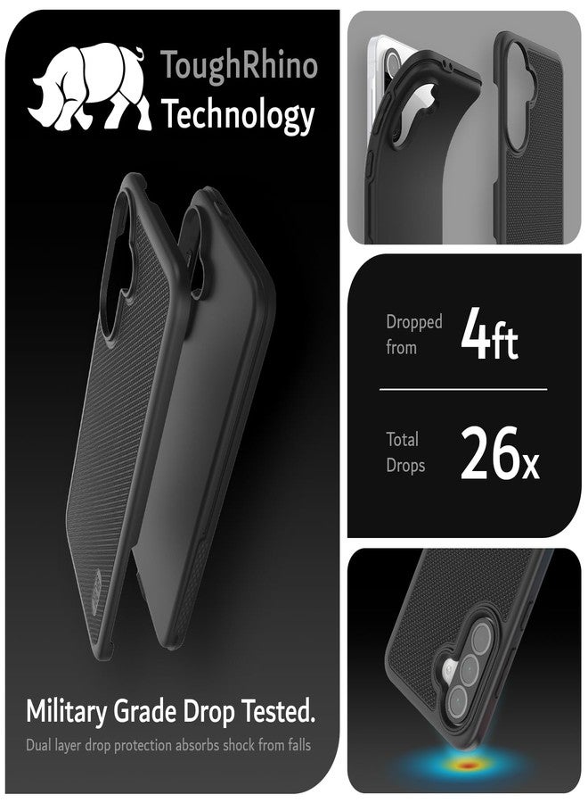 توديا جراب TUDIA DualShield Grip مصمم خصيصًا لهاتف Samsung Galaxy A56 5G (2025)، [MergeGrip] جراب حماية متين وخفيف الوزن ومقاوم للصدمات، ذو طبقتين، من الدرجة العسكرية، لهاتف Galaxy A56 (أسود) - Image 2